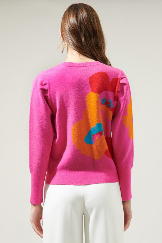 Cosmo Lurex Puff Sleeve Sweater