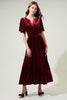 Merlot Velvet Maxi Dress