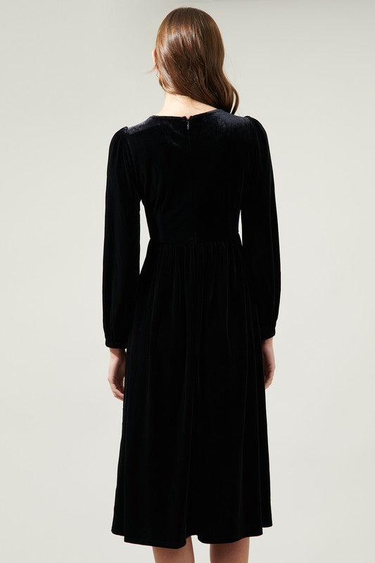 Vintage Glamour Velvet Midi Dress