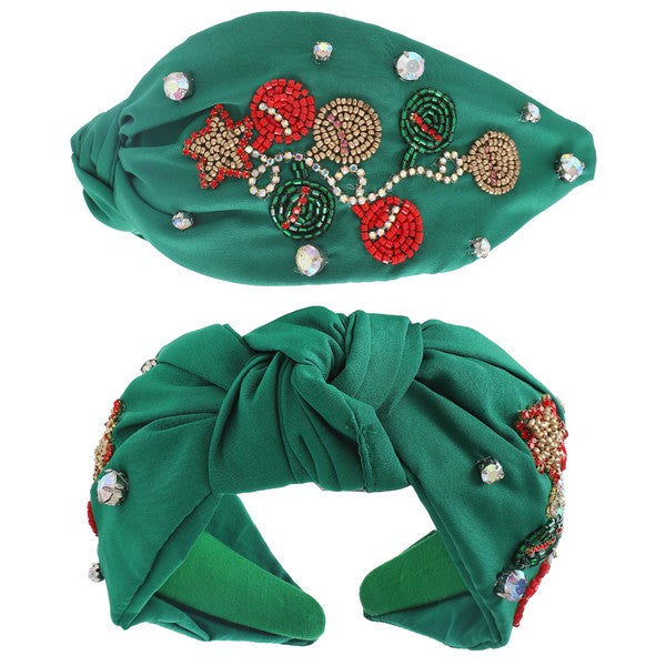 Christmas Ornaments Headband: Green