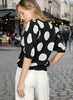 Polka Dot Short Sleeve Knitted Sweater