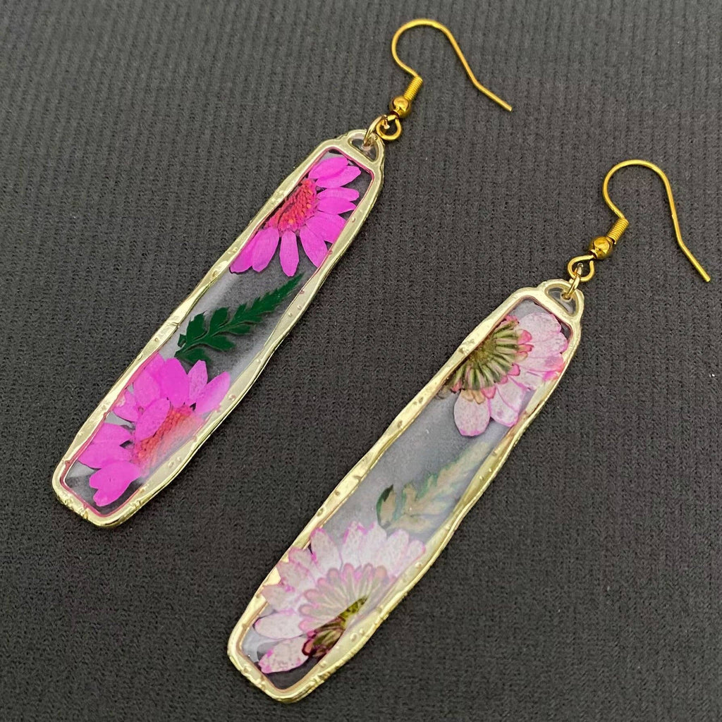 Pressed Dried FlowerDangle Earrings