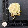 Cream Rose Matte Gold Plated Brooch