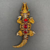 Large Crocodile Rhinestone Brooch