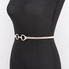 Horsebit Buckle Stretch Melta Belt: Silver