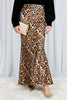 Leopard Print Bias Cut Satin Maxi Skirt