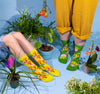 Mushroom Socks - 1970s Retro Crew Socks