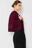 Rib Pleated Bolero: Burgundy