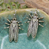 Silver Cicada  Earrings