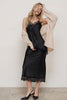 Black Satin and Lace Slip Skirt