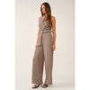 Rich Rust Sleeveless Belted Jumpsuit: