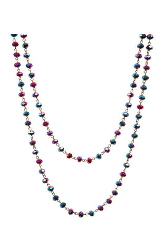 Triple Strand Necklace Set: Teal