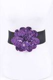 Purple Sequin Floral Belt