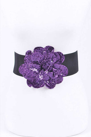 Plus Size Elastic Buckle Belt: Lavender
