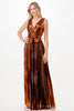 Bronze Statue Metallic Maxi Dress
