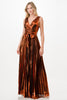 Bronze Statue Metallic Maxi Dress