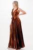 Bronze Statue Metallic Maxi Dress