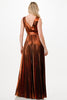 Bronze Statue Metallic Maxi Dress