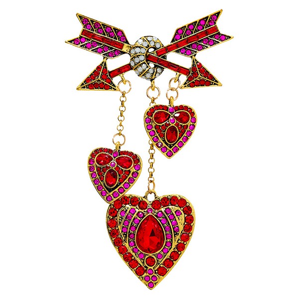 Rhinestone Arrow Of Love Brooch