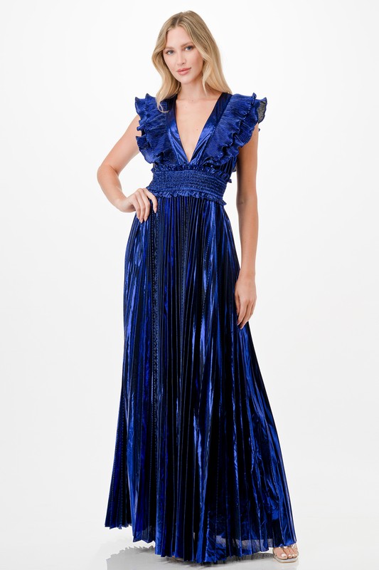 Royal Occasion Metallic Maxi Dress