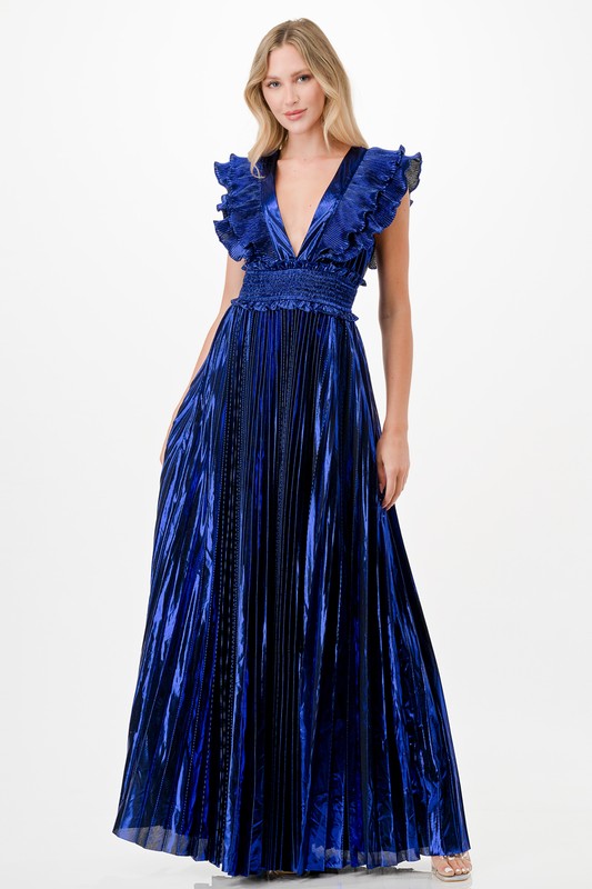 Royal Occasion Metallic Maxi Dress