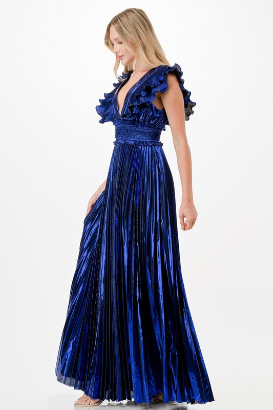 Royal Occasion Metallic Maxi Dress