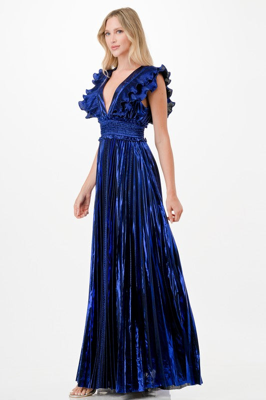 Royal Occasion Metallic Maxi Dress