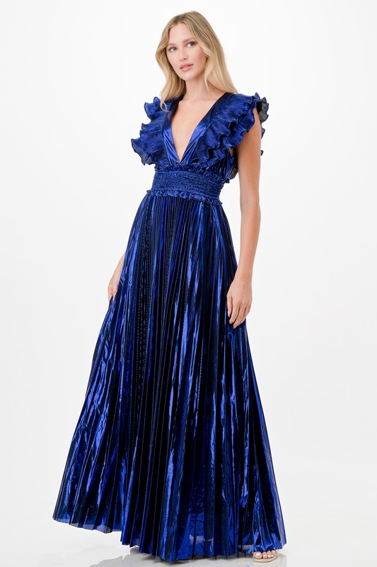 Royal Occasion Metallic Maxi Dress