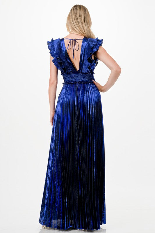 Royal Occasion Metallic Maxi Dress