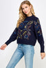 Navy Embroidered Sweater