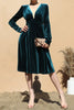 Teal Reveal Velvet Midi Dress