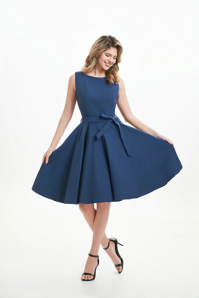 Classic Navy Swing Dress