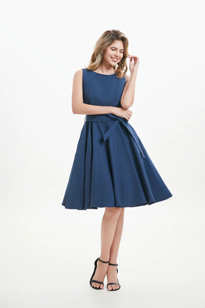 Classic Navy Swing Dress