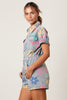 Retro Floral Denim Romper