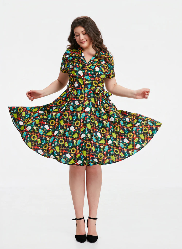 Plaid Tidings Christmas Dress