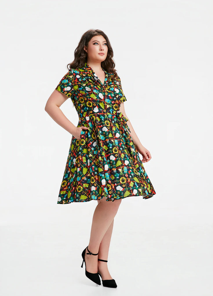 Plaid Tidings Christmas Dress