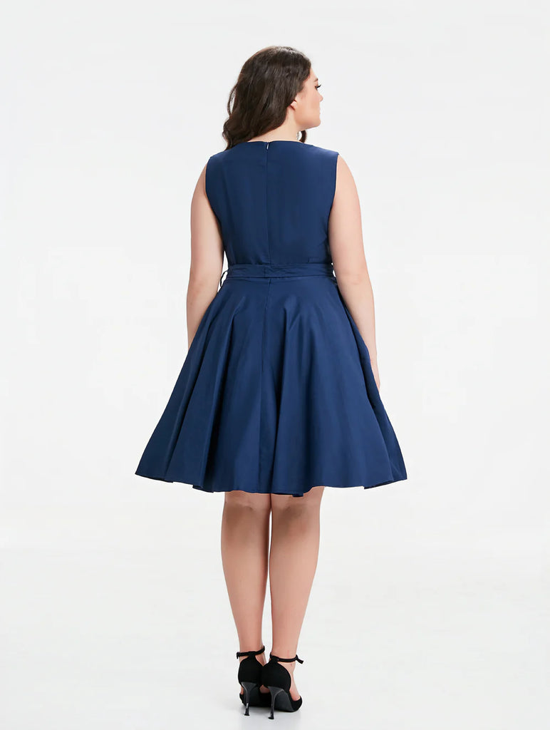 Classic Navy Swing Dress
