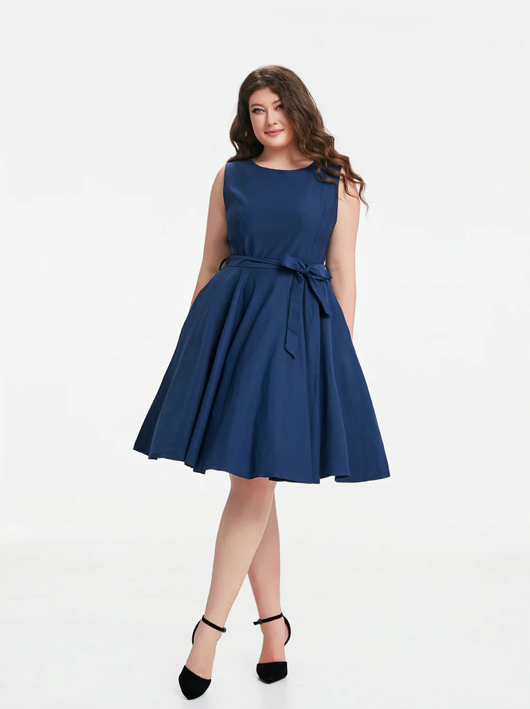 Classic Navy Swing Dress