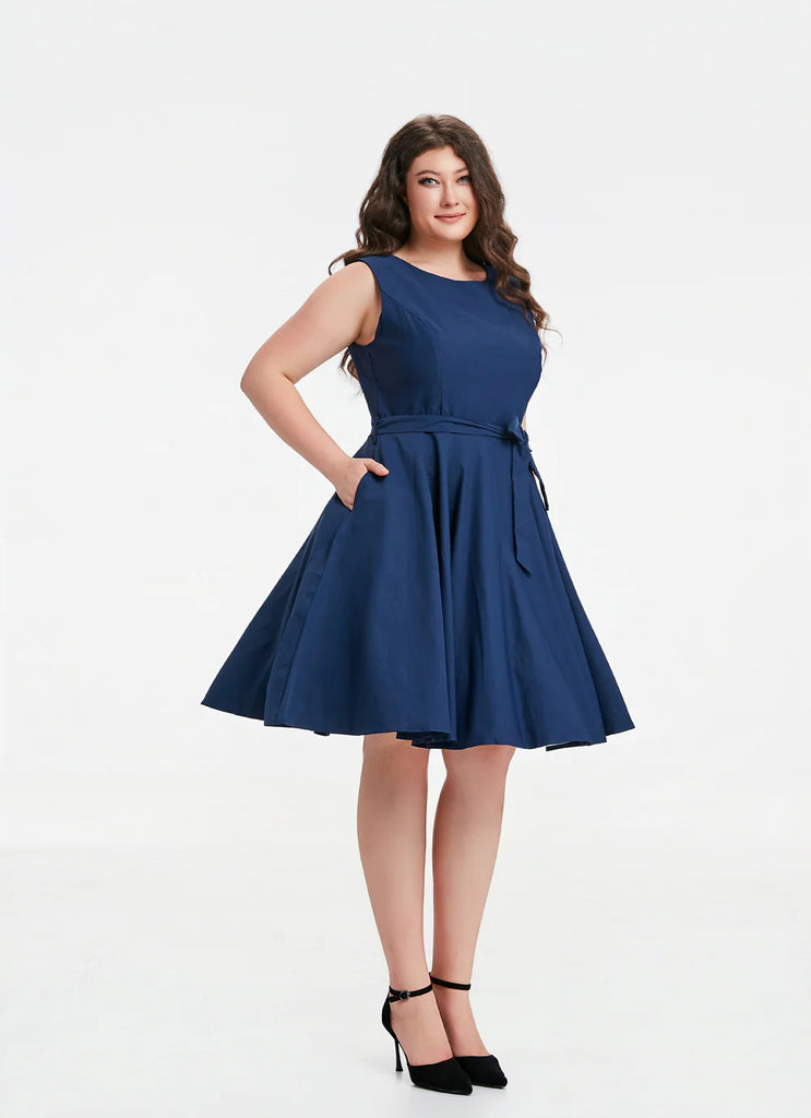 Classic Navy Swing Dress