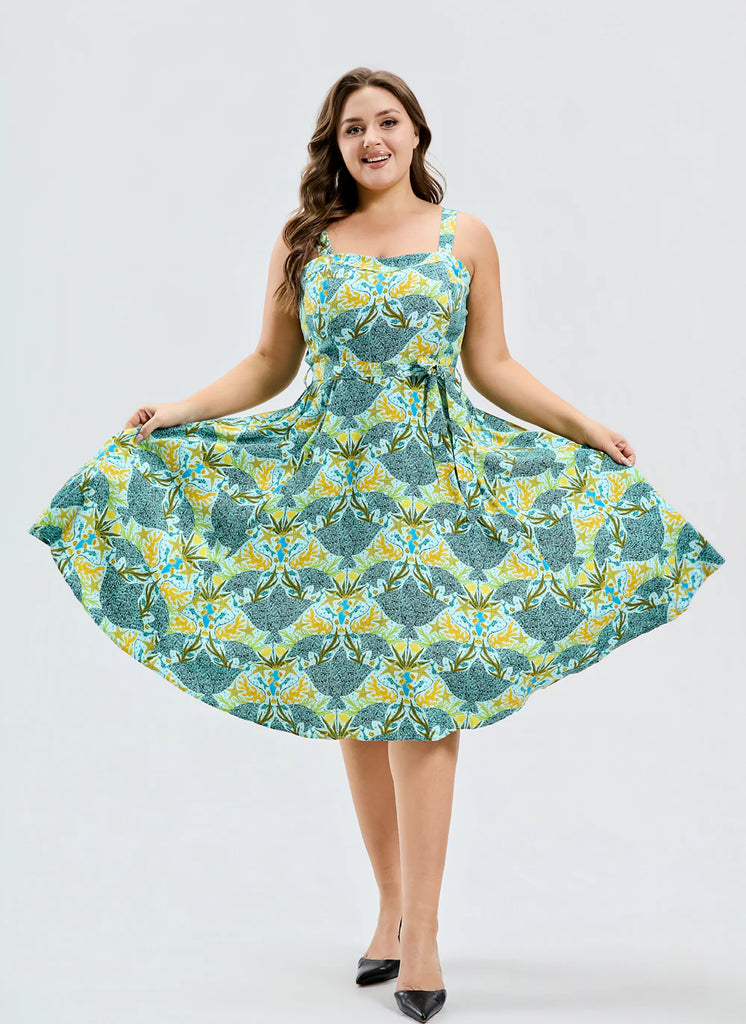 Sunlit Stingray Swing Dress