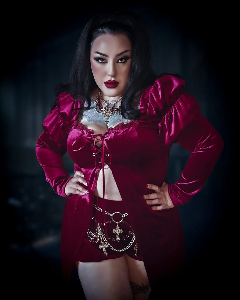 Moonlit Order Top: Burgundy