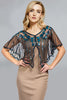 Sequin Embellished Shawl: Peacock Blue
