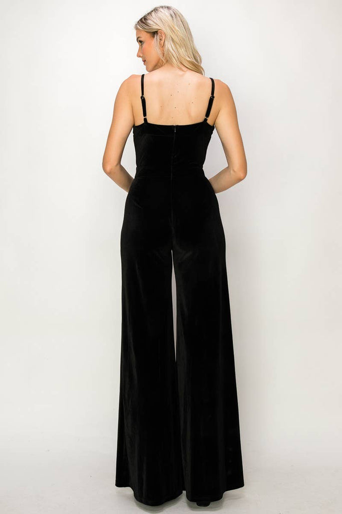 Buttery Black Velvet Jumpsuit