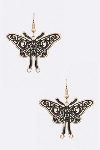 Winged Goddess Earrings: Gold