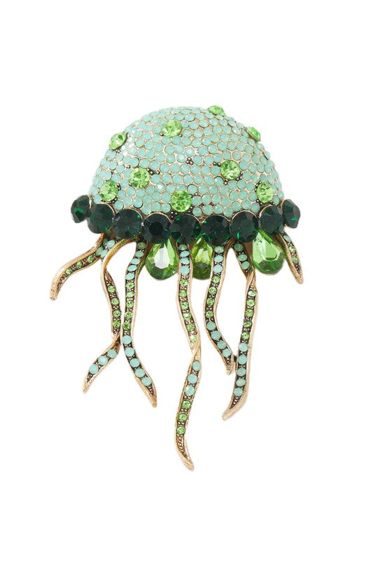 Jellyfish Rhinestone Brooch