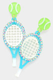 Racket Dangle Earrings: Aqua