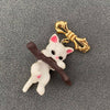 Hang In There Kitty Brooch
