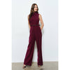 Draped Sleeveless Jumpsuit: Mulberry