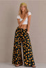 Pumpkin Print Wide Leg Pants
