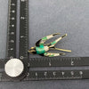 Rhinestone Enamel Swallow Brooch